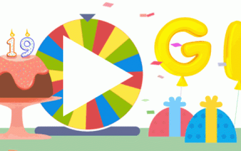 谷歌用生日幸运转盘庆祝其19岁生日